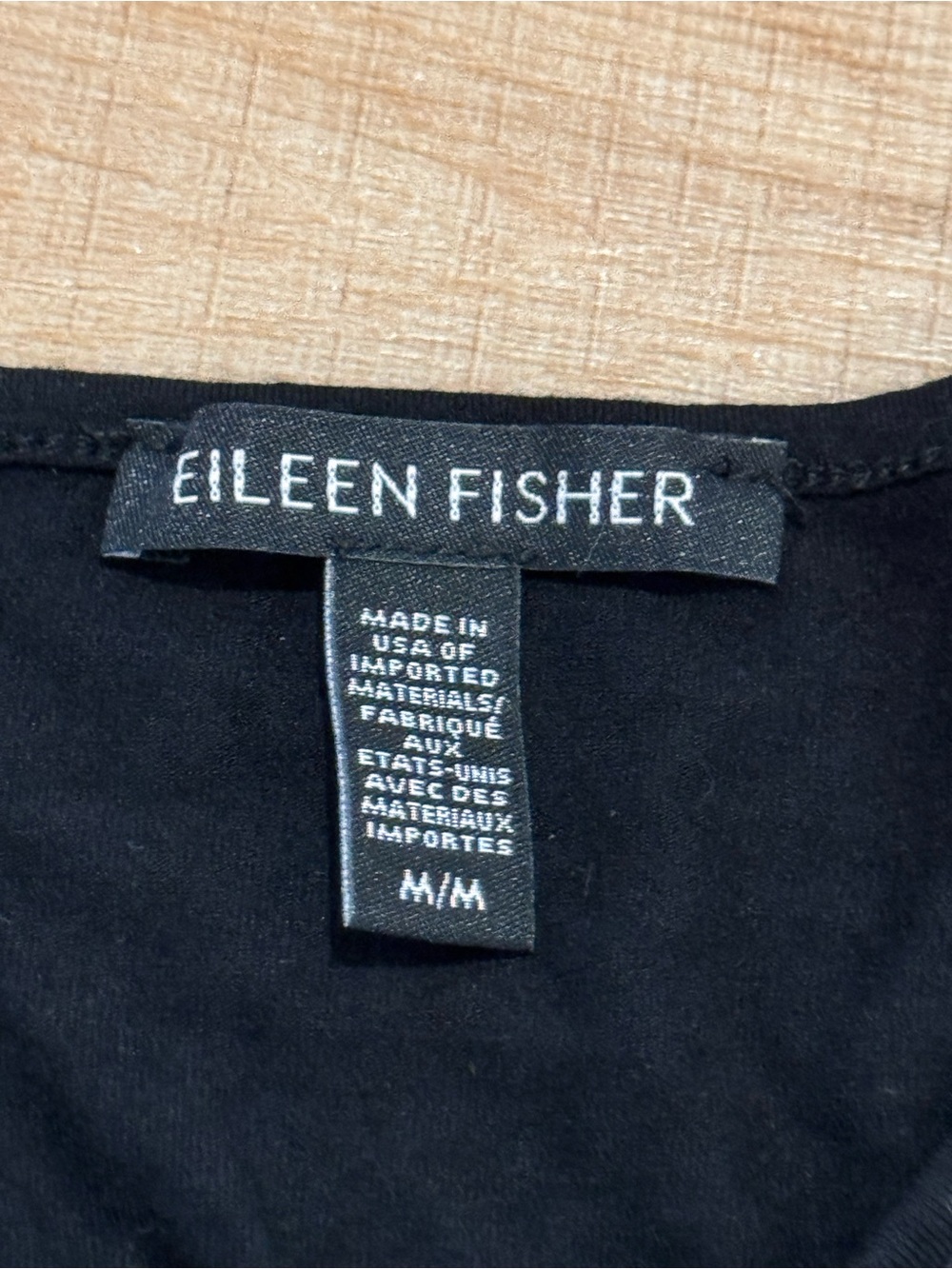 Eileen Fisher Black V-Neck Elbow Sleeve A-Line Swing Tunic M - Picture 5 of 9